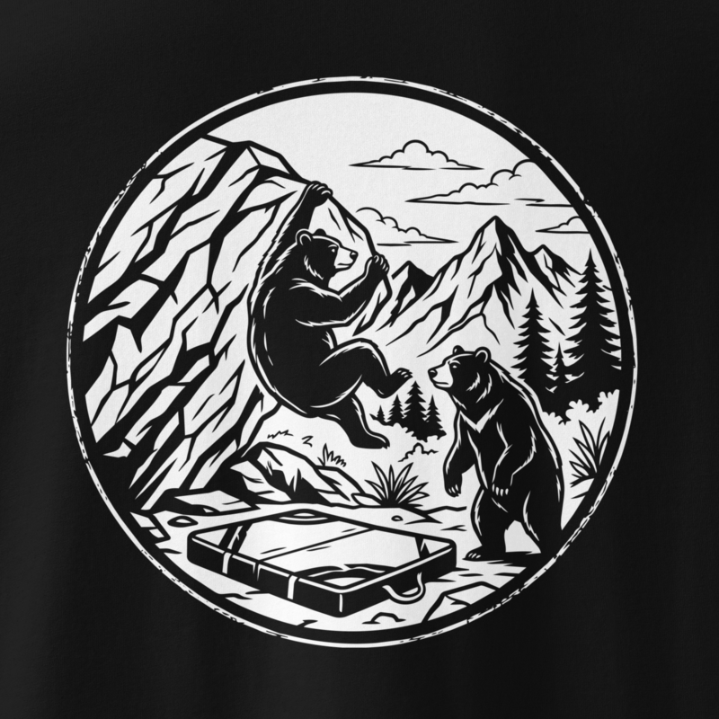Bearly Hanging On | Climbing Graphic T-Shirt