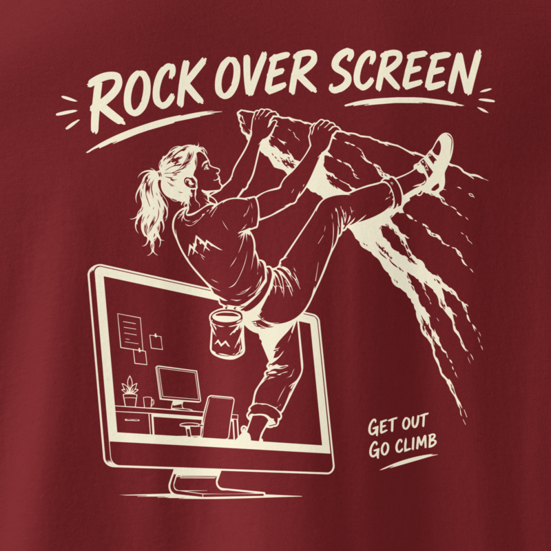 Rock Over Screen W | Climbing Graphic T-Shirt
