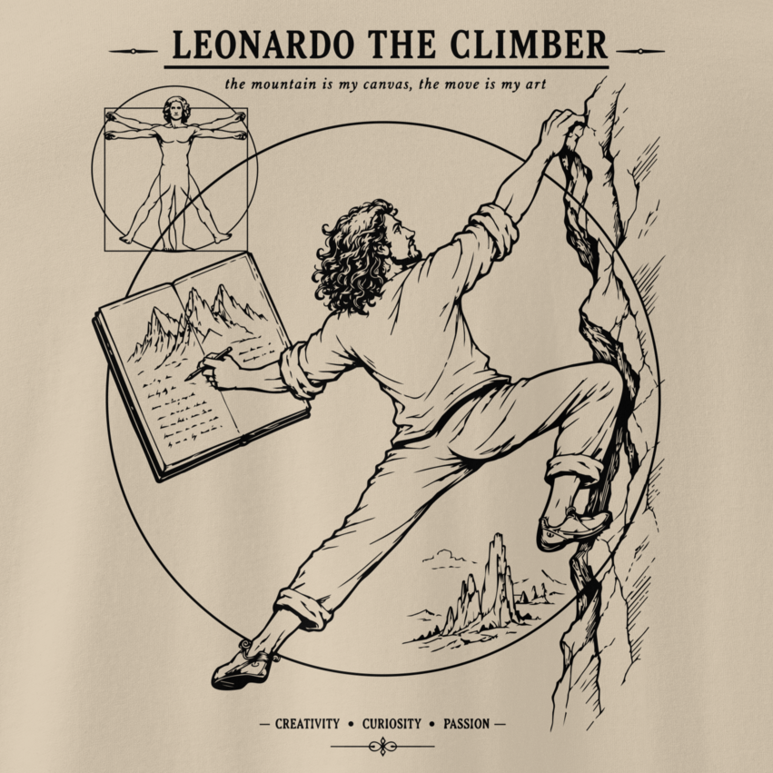 Leonardo The Climber | Climbing Graphic T-Shirt